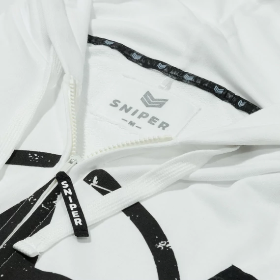 Star Zip Hoody - white