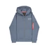 Back Print Zip Hoody - denim blue