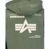 Label Zip Back Print Hoodie - dark olive