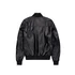 MA-1 Leather Bomber Jacket - black