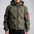 Hooded Logo Puffer - dark olive