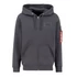 Back Print Zip Hoody - vintage grey