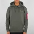 Back Print Hoody - dark olive