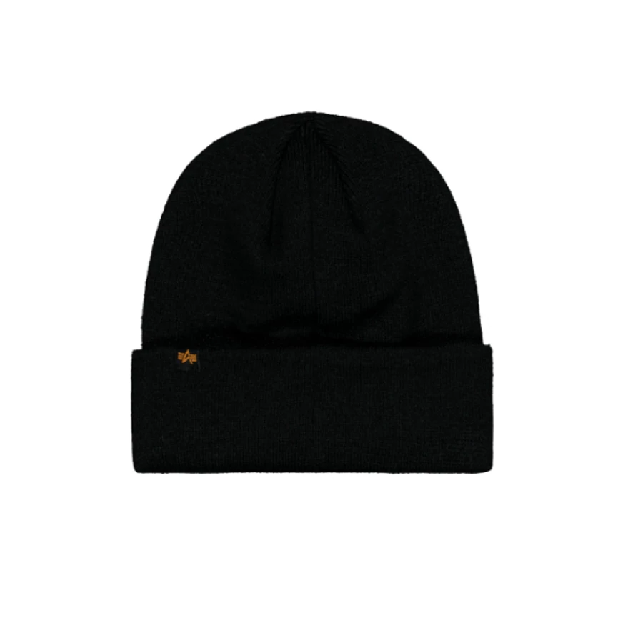 Metal Logo Beanie - black téli sapka - Alpha Industries